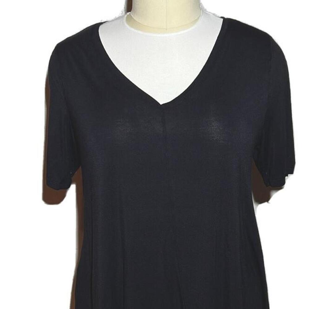 Lane Bryant - Women's 2X Blouse Black Stretch V Neck Tee Shirt